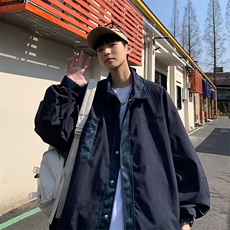 美式拼接夹克男潮牌ins日系复古拼色休闲棒球服外套M631-P58，男装夹克，星座1109-3