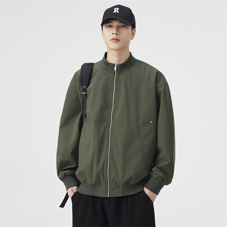 秋季新款宽松立领夹克男纯色上衣外套DSA157B-JK7923-特P45,男装夹克,电商A157B