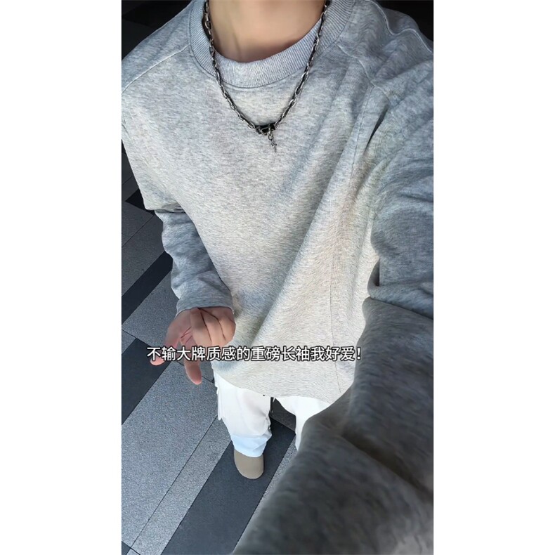 特批22数据款美式T恤高品质长袖卫衣设计立体显瘦ins卫衣CX3301,男装卫衣,电商A128