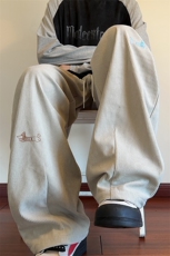 重磅灯芯绒500g腊肠狗加厚银狐绒宽松阔腿裤K5681J加绒-特P50控98，男装卫衣，电商A001