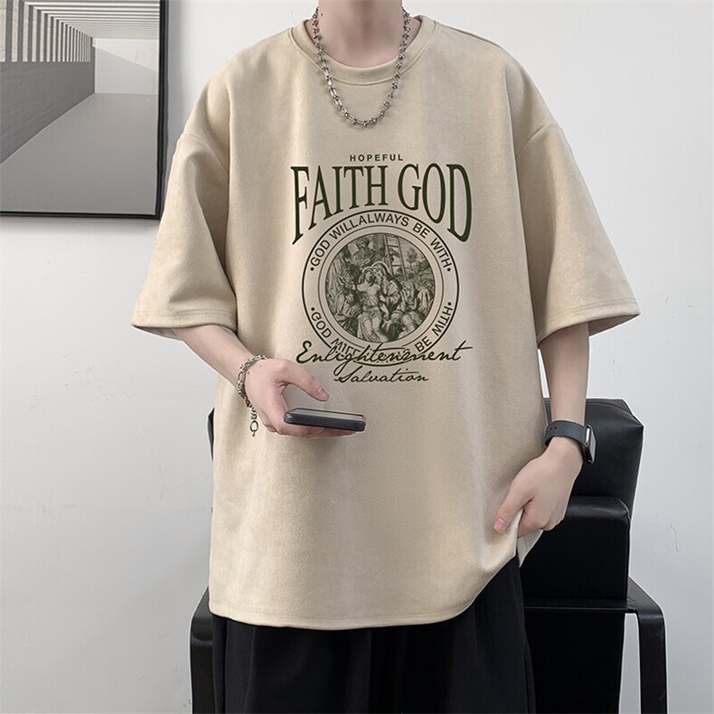 麂皮绒短袖t恤男大码半袖男  JD82388-P25图片
