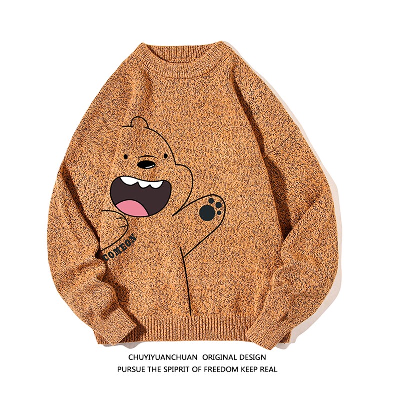 加厚加绒毛衣男大码毛线衣男针织衫M19131-P45加绒款-P65白底,男装针织衫/毛衣,电商A040A