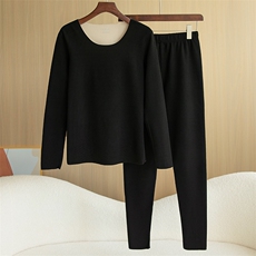 新款德容女士保暖套装秋冬加厚防寒仿羊毛打底裤修身显瘦高弹舒适，女装打底裤，炳炬电商供货