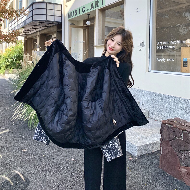 现货：冬季新款新中式印花高级感风圆领羽绒服（90白鸭绒）,女装羽绒服,2C135