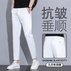 2025高级感休闲裤子男潮牌九分裤弹力夏季薄款裤子SK985-p40主推，男装休闲裤，星座224-1