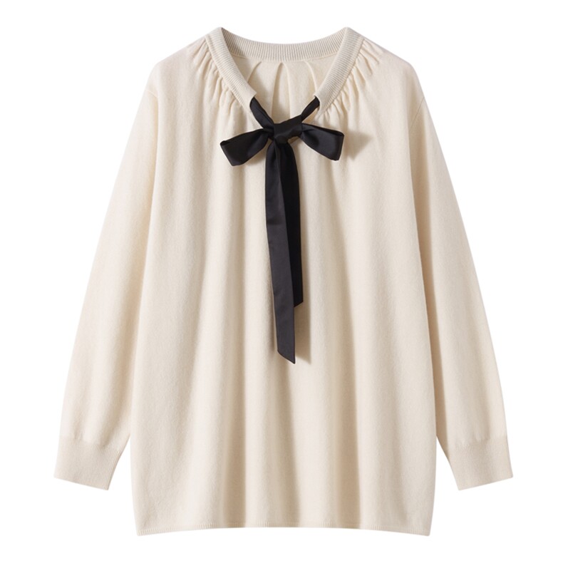 2025年秋季斗篷型斗篷型圆领长飘带长袖时尚百搭，女装羊毛衫，东远绒业