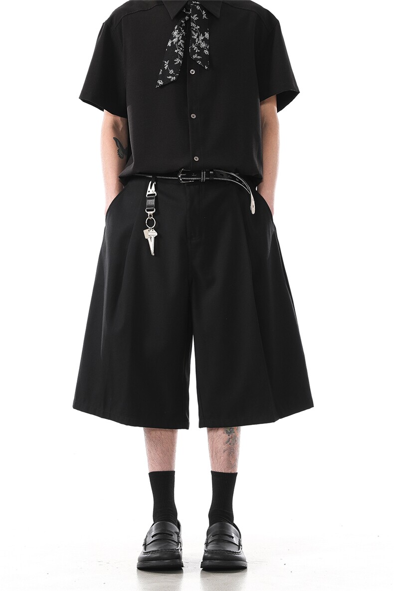 903-WK209-P65S-XXL【灰色黑色】老钱风休闲西裤短裤男!2,男装牛仔裤,星座903