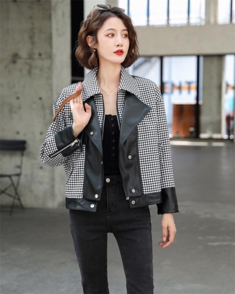 秋冬千鸟格休闲外套，其它，帕莎尔