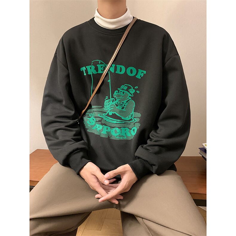 秋季新款卫衣圆领印花落肩长袖光板上衣VE55112-P35控78,男装夹克,星座717