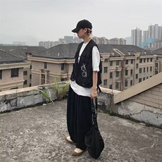 2025新品春秋季日系复古情侣外套潮牌宽松工装吊带马甲渔夫背心，男装背心/马甲，星座601-1