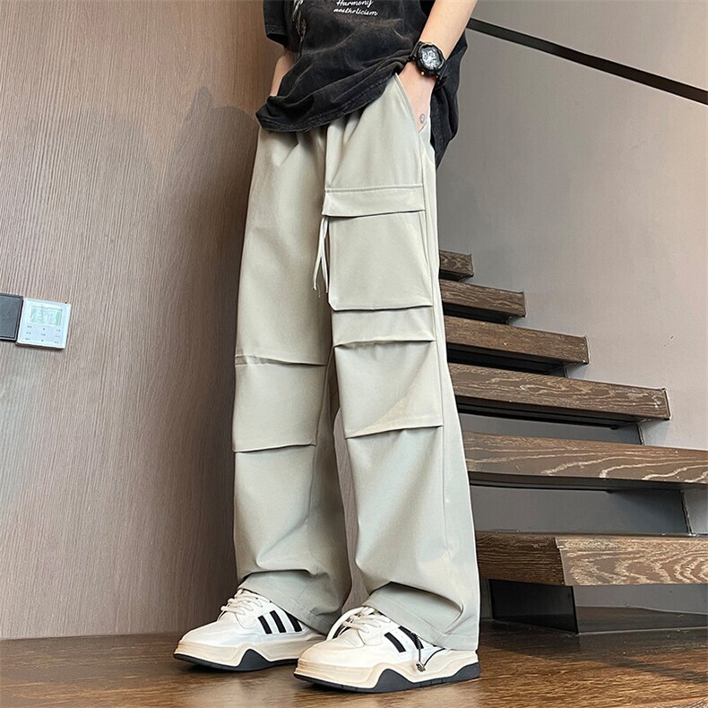 春夏季新款美式休闲工装裤男潮流宽松直筒拖地阔腿裤子KZ002-P35,男装休闲裤,星座217-4