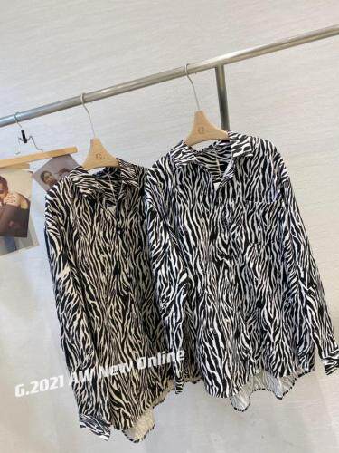 秋季新款现货斑马纹衬衫2色，女装衬衫，G