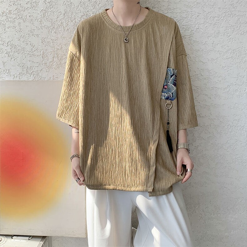 T10121-特批30 控58 百搭小熊吊坠冰丝短袖T恤夏季新款高品质大码图片