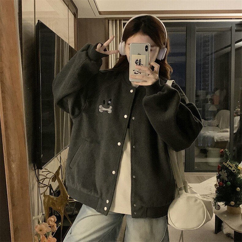 A476-P100新款棒球服重工刺绣插肩袖棒球夹克春秋休闲外套,男装夹克,星座911