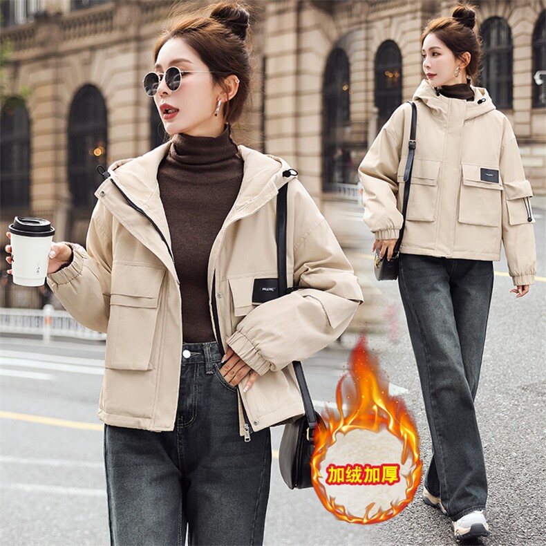 现货2024年冬装派克棉服宽松休闲毛绒内胆派克服,女装棉衣/棉服,韩蜜菓
