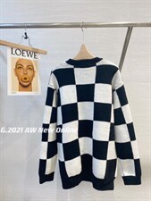 棋盘格针织毛衣均码现货，女装针织衫/毛衣，G