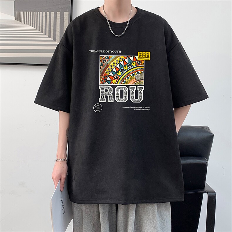 麂皮绒短袖t恤男大码半袖男 酒店风 JD82370-P25图片