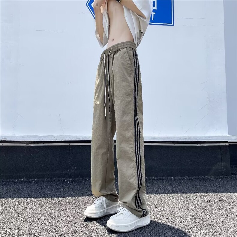 美式复古条纹速干裤夏季宽松bf慵懒风hiphop休闲裤男28477-P40,男装休闲裤,星座1008