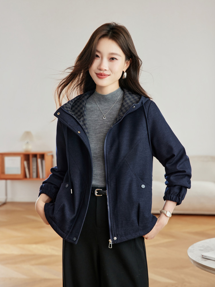 现货休闲连帽棉服女短款宽松加厚保暖外套小个子棉衣,女装派克服,浙宝281