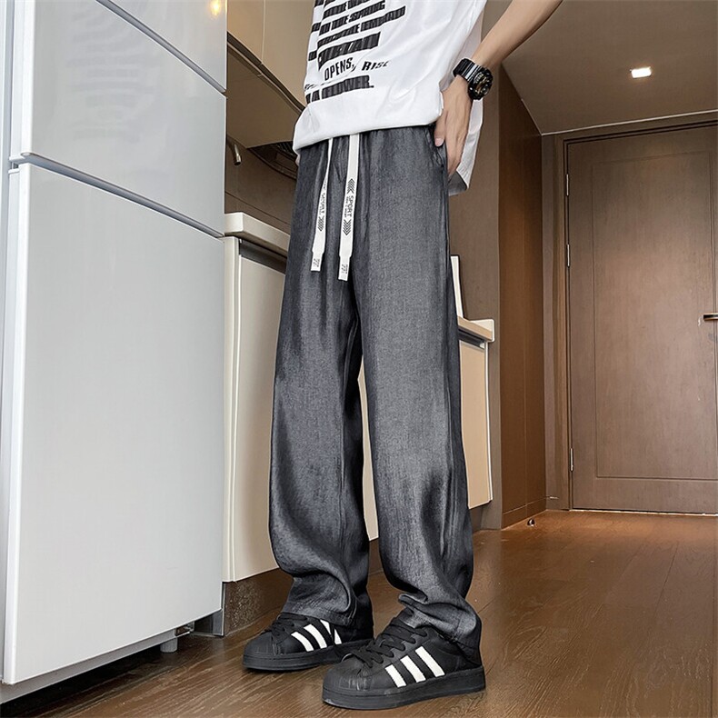 现货批价27YK86001冰丝速干裤子高级感垂感休闲阔腿裤子男夏,男装休闲裤,电商A086-1