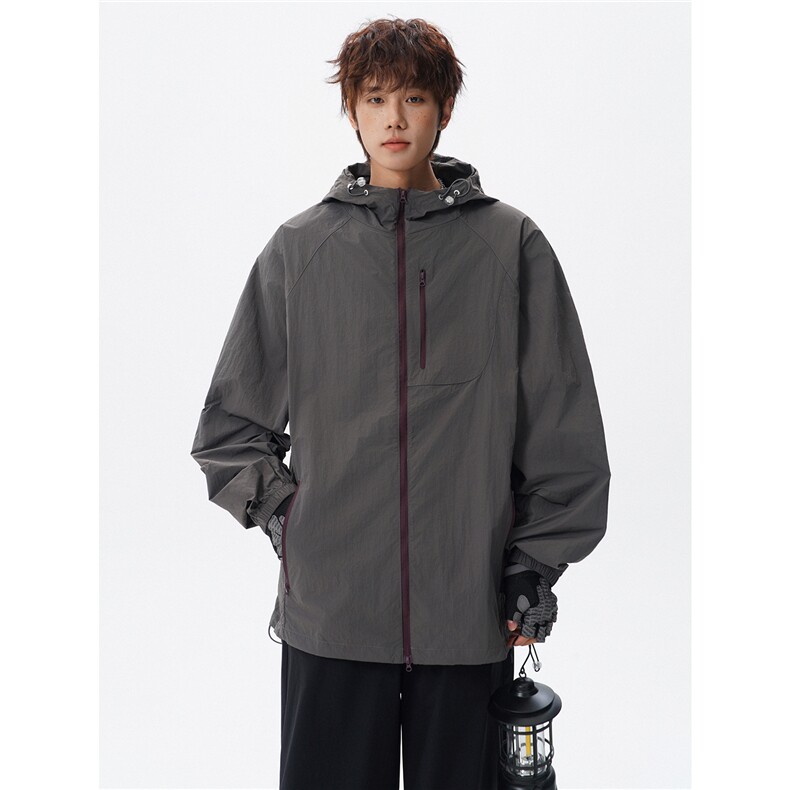 M-8XL户外轻薄透气连帽外套皮肤衣防晒衣防晒服大码TZ1711/P100,男装防晒衣,电商B238