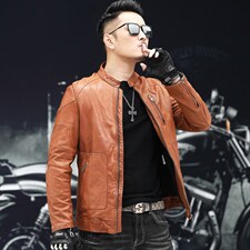 YC1833海宁男士Z植鞣皮衣外套修身立领机车绵羊皮皮衣男P800,男装皮衣,电商B360