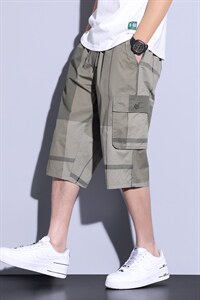 BB3818夏季男装宽松薄款休闲裤直筒运动修身六分裤短裤P50图片