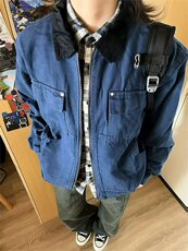 美式水洗工装夹克外套男复古撞色翻领飞行服褂子513JK3526P65，男装夹克，星座513