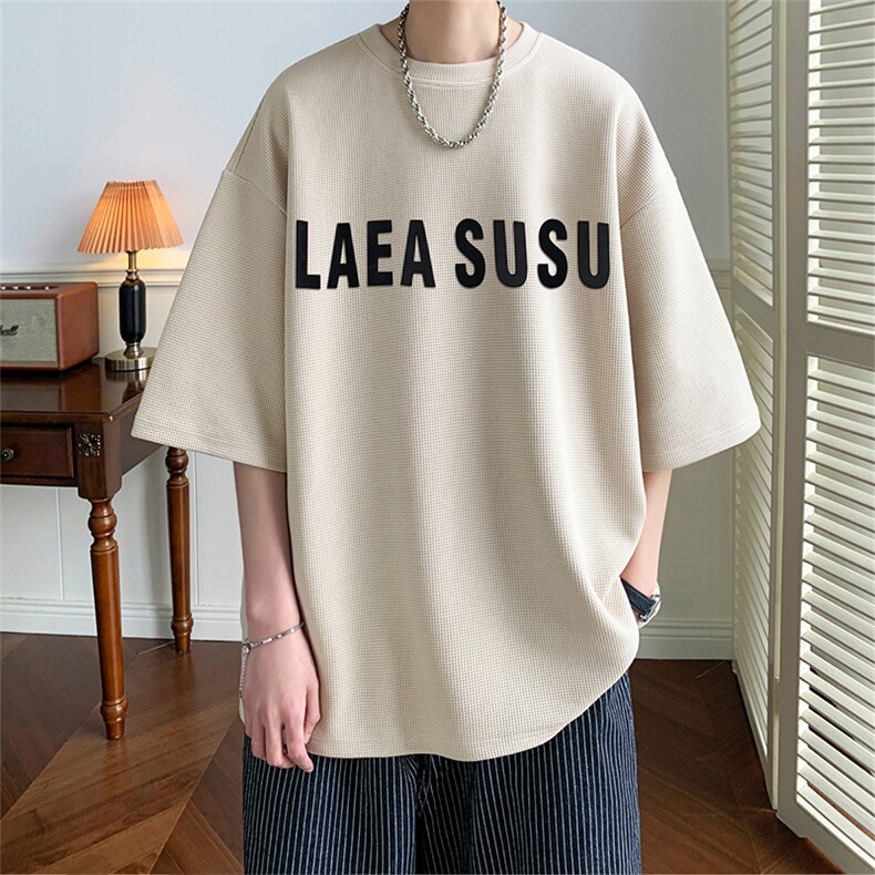 量大优 重磅220克华夫格短袖T恤 LAEA厚板印花HT3101-P20图片