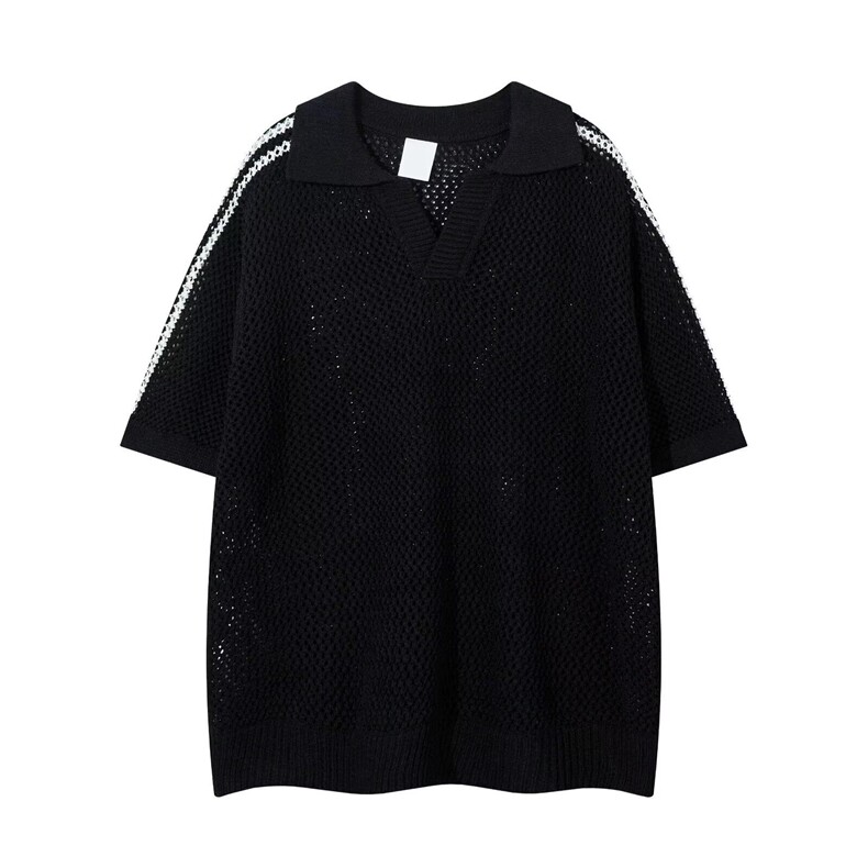 网图现货夏季美式翻领镂空针织POLO衫6608/P42,男装Polo衫,星座205-3