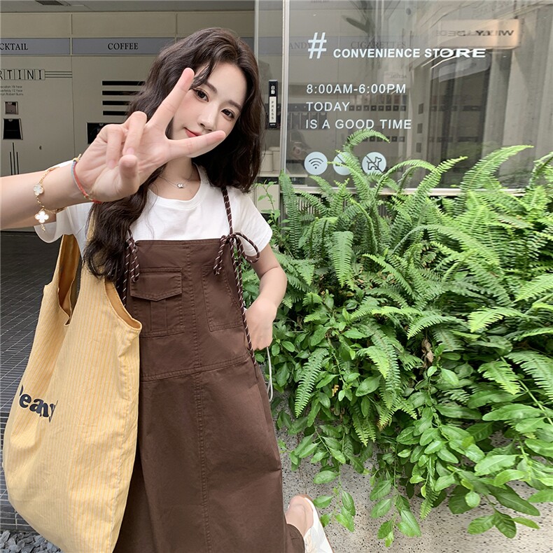 休闲减龄俏皮吊带连衣裙套装女夏2025新款大方得体爆款高级感裙子,女装半身裙,2C323