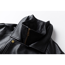 荔枝纹高端双层领廓形设计大码M-5XL机车皮衣JK78095特P118控178，男装皮衣，星座227-7