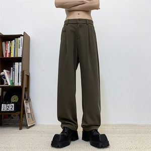 原宿长裤青春流行简约纯色男时尚休闲裤潮运动裤宽松型图片
