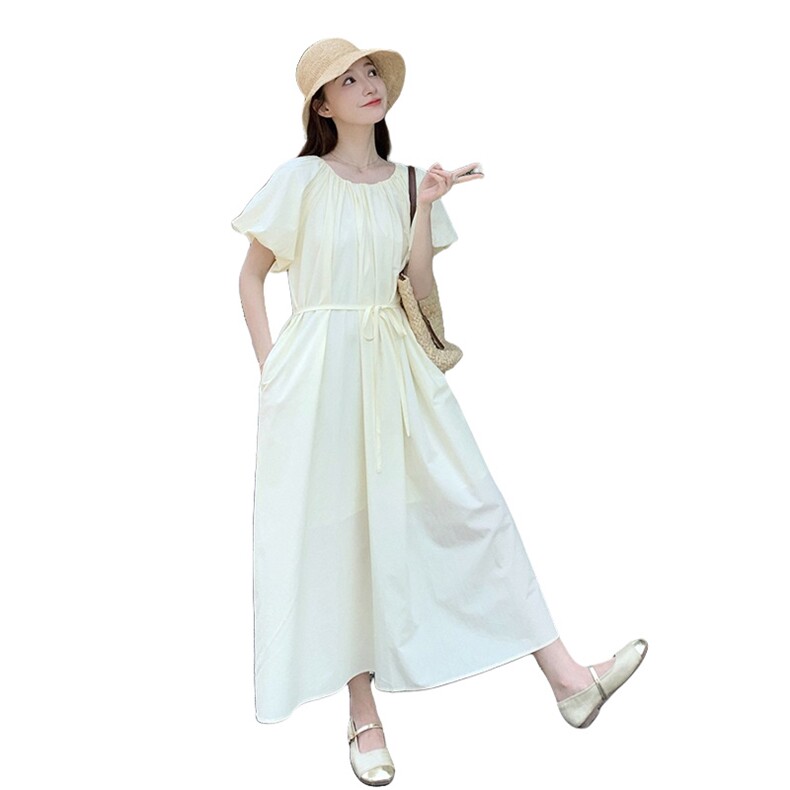 2024新浅杏黄色连衣裙【现货】082-3639P120K178,女装连衣裙,浙宝192（原082）