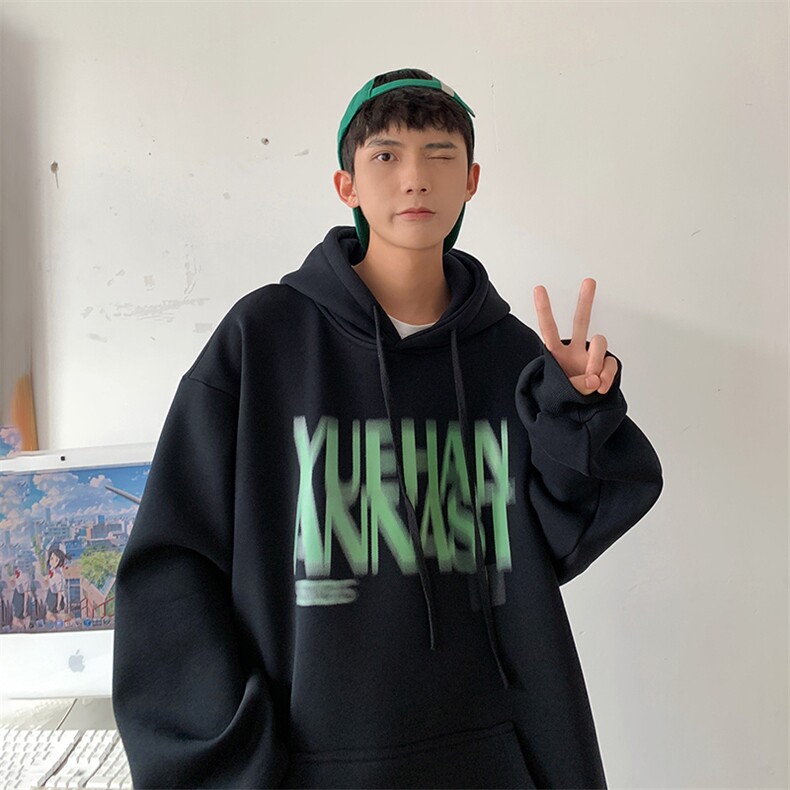 抖音供货、复合360克现货字母印花连帽卫衣宽松D223A-WY2219-P50,男装卫衣,电商019-1