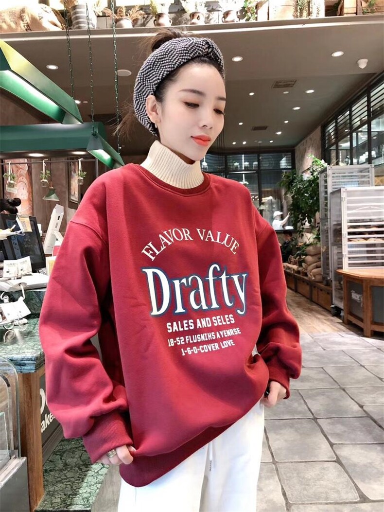 拼接款加绒卫衣，女装卫衣/绒衫，一杭