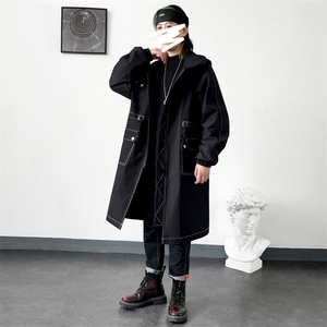 大货风衣男中长款大衣加绒加厚棉衣F262薄P115加绒P135港风D图片