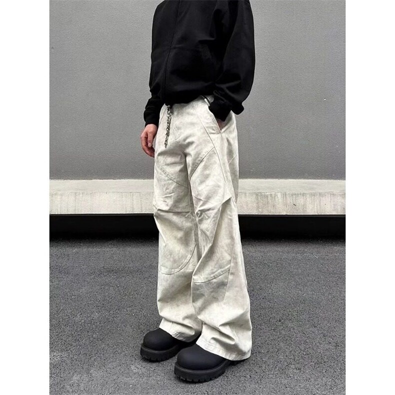 批65N1046水洗立体裁剪大理石碳染杏黑S到3XL，男装牛仔裤，星座506A