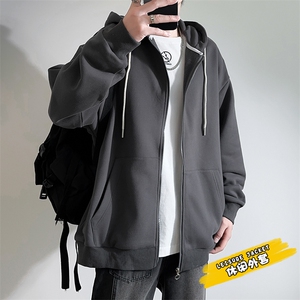 新款男百搭设计感连帽港风白墙针织外套WT3413-P50控88,白西服搭配米色皮鞋图片