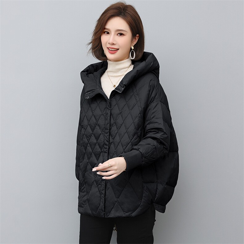 时尚龟壳背造型羽绒服女短款宽松显瘦保暖外套,女装羽绒服,衣之秀