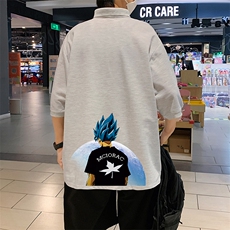 PL57154-P35翻领短袖polo衫男大码胖子半袖t恤男有领保罗衫模特，男装Polo衫，电商A040