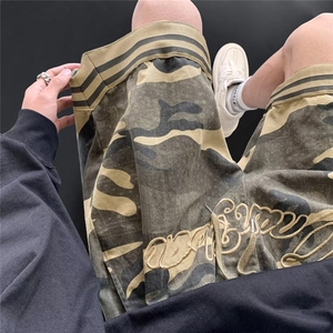 美式刺绣迷彩短裤刺绣迷彩休闲运动短裤男装休闲裤DK032-P38图片