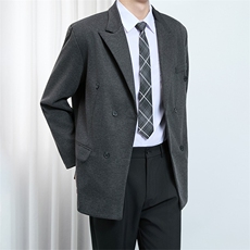 西装套装男正装新郎结婚礼服商务休闲韩版修身轻奢高级双排扣西服，男装西服套装，星座1210-1