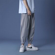 冰丝裤子男宽松透气直筒休闲裤夏季薄款运动裤K118-特批35,男装休闲裤,星座718-1