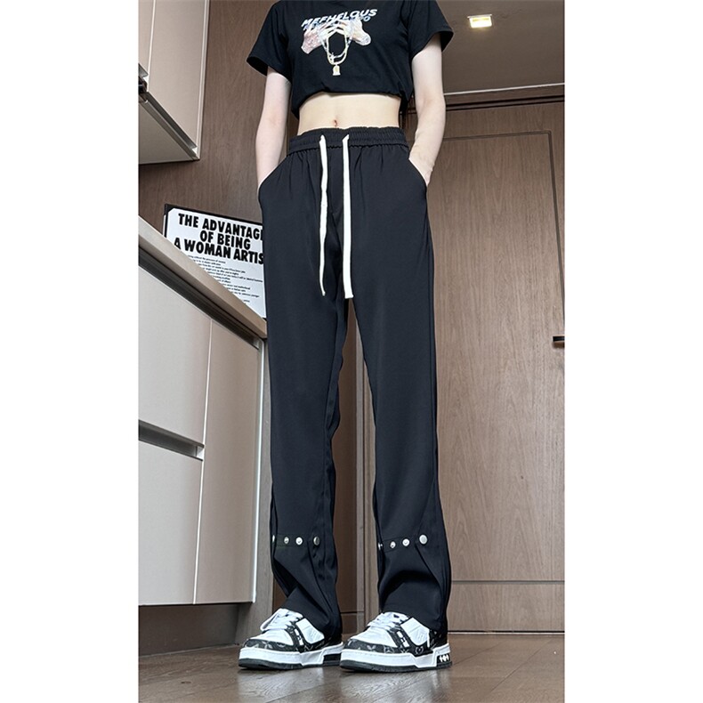 美式高街hiphop冰丝铆钉微喇休闲裤货号K2425P55,男装休闲裤,电商A063