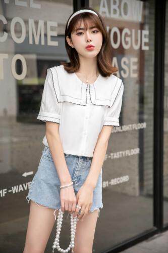 夏装上衣，女装，百合子璇