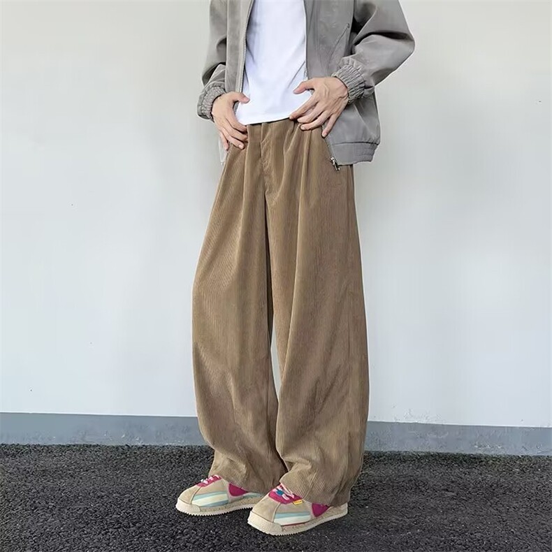 2025秋冬新款纯亚麻休闲裤男宽松直筒阔腿裤垂感长裤男K6750-P43，男装休闲裤，星座412-3