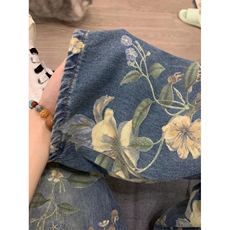 满印花卉阔腿水洗牛仔裤男女长裤秋直筒显瘦拖地裤子N7719，男装牛仔裤，星座1116A（原606A-3）