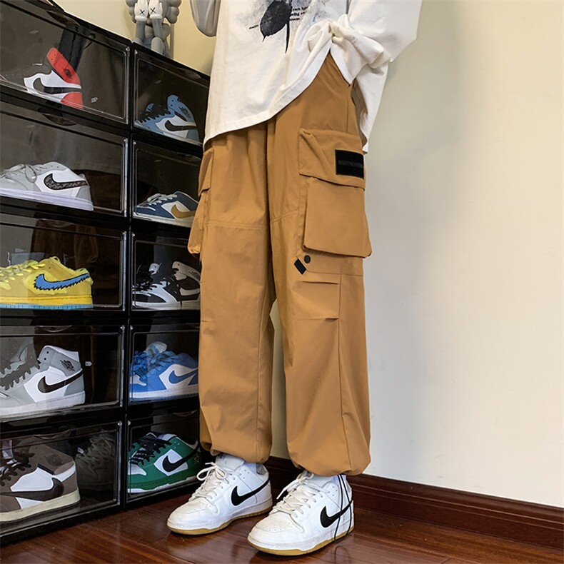 港风工装休闲裤男宽松直筒束脚伞兵裤KP803 P55图片