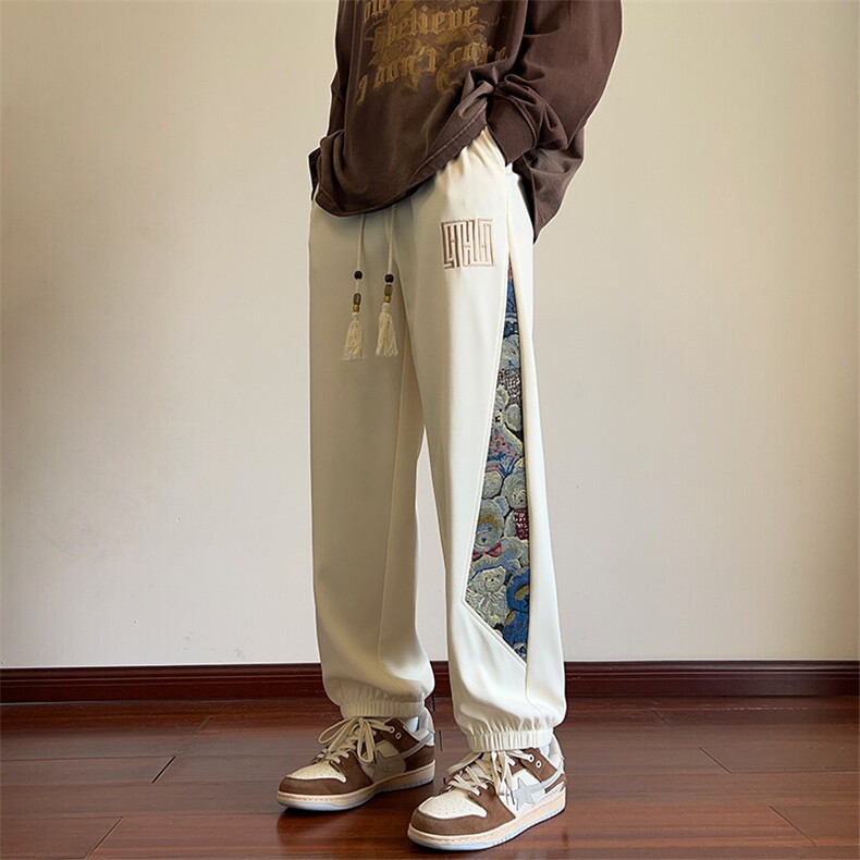 2026春季新款内景大码菠萝格风小熊卫裤M-5XHK24016-特P35，男装休闲裤，电商A022